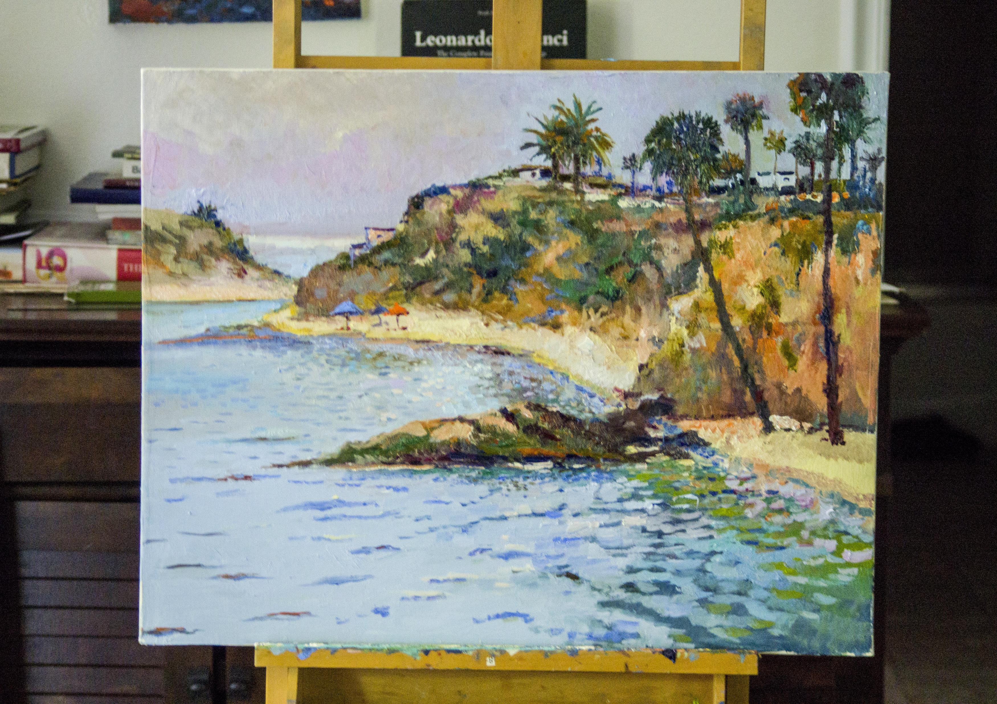 Luce morbida, Laguna Beach, Pittura ad olio - Painting Impressionismo di Suren Nersisyan