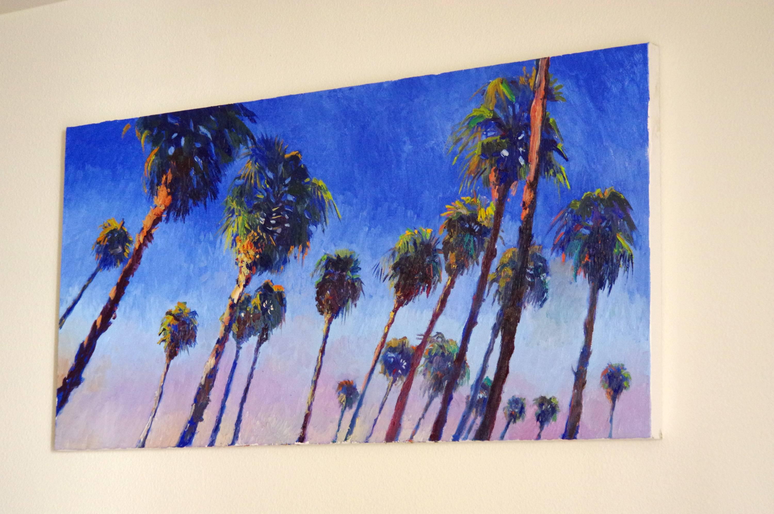 Palms and Blue Sky - Painting by Suren Nersisyan