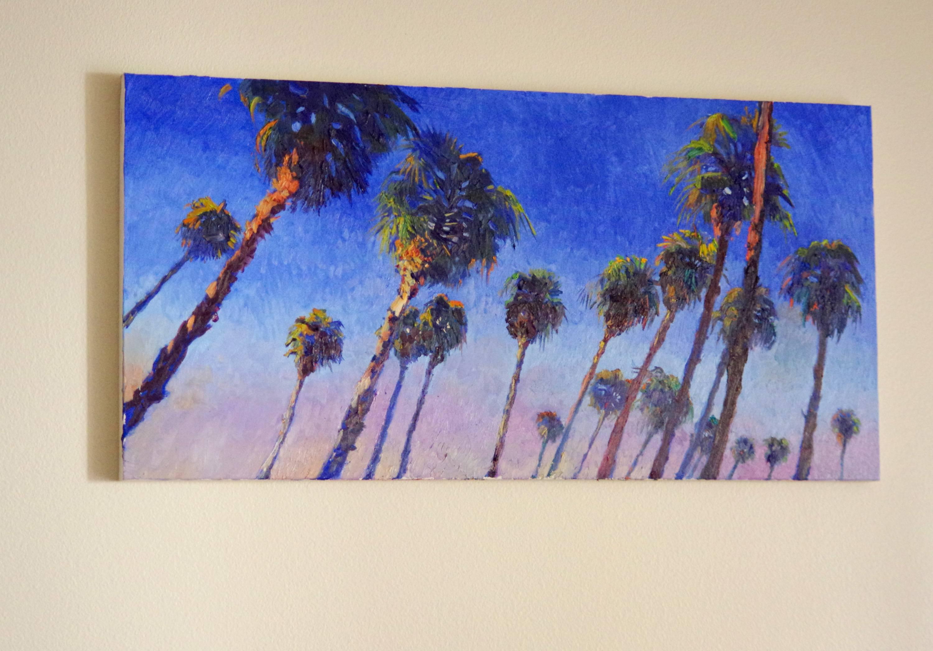 Palms and Blue Sky - Impressionist Painting by Suren Nersisyan