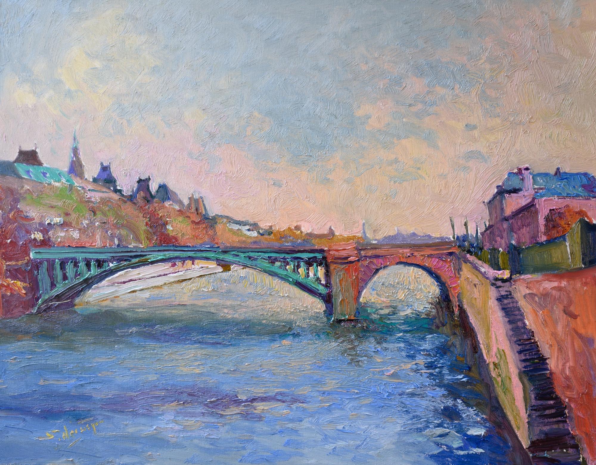 Suren Nersisyan Interior Painting - Paris, River Seine, Oil Painting