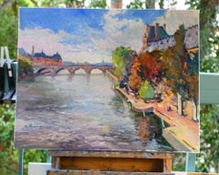 River Seine in Paris, Fall, Oil Painting