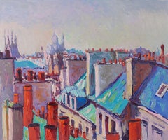 Roofs of the City, Paris, Oil Painting