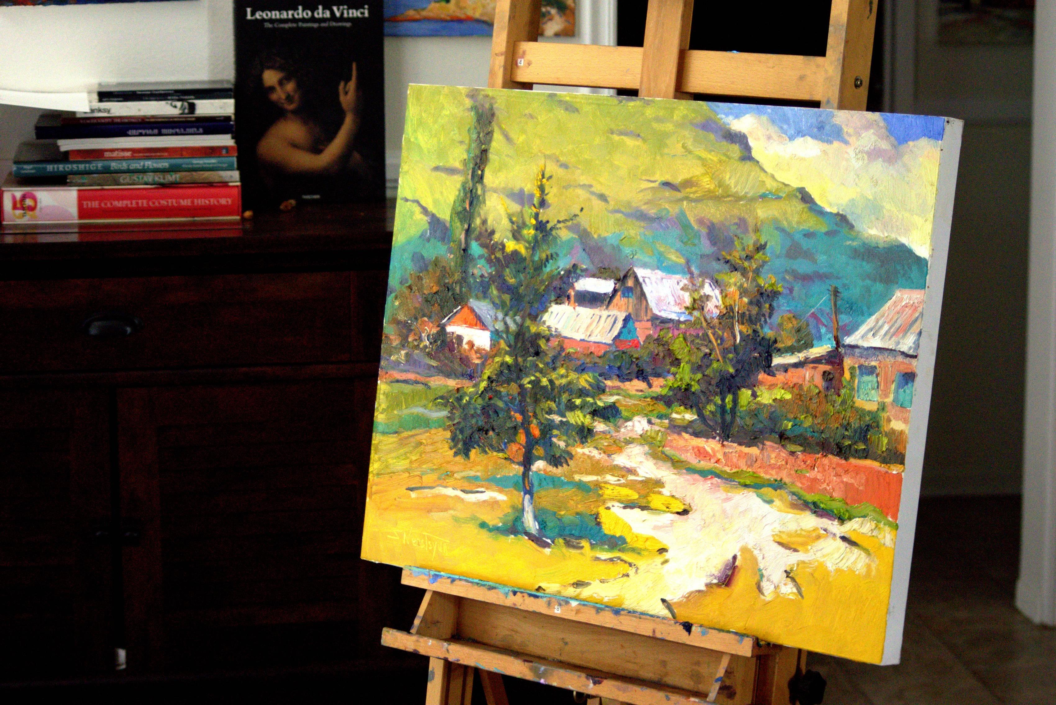 Summer Evening in the Village - Painting by Suren Nersisyan