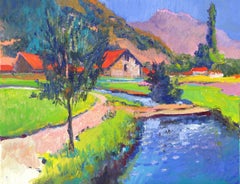 To the Farms in Mountains, Greece Suren Nersisyan Oil painting on stretched canv
