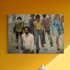 Intersection Figurative art, Social Realism Original oil Painting, Ready to Hang