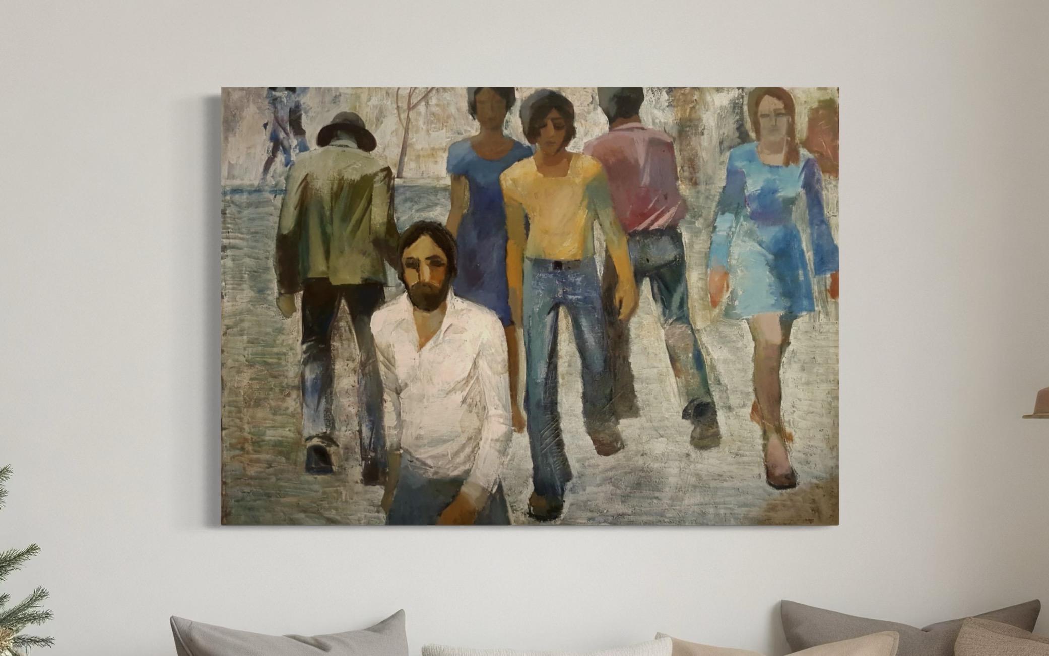 Intersección Arte figurativo, Realismo social Pintura al óleo original, Lista para colgar - Painting Impresionista de Suren Sokhakyan