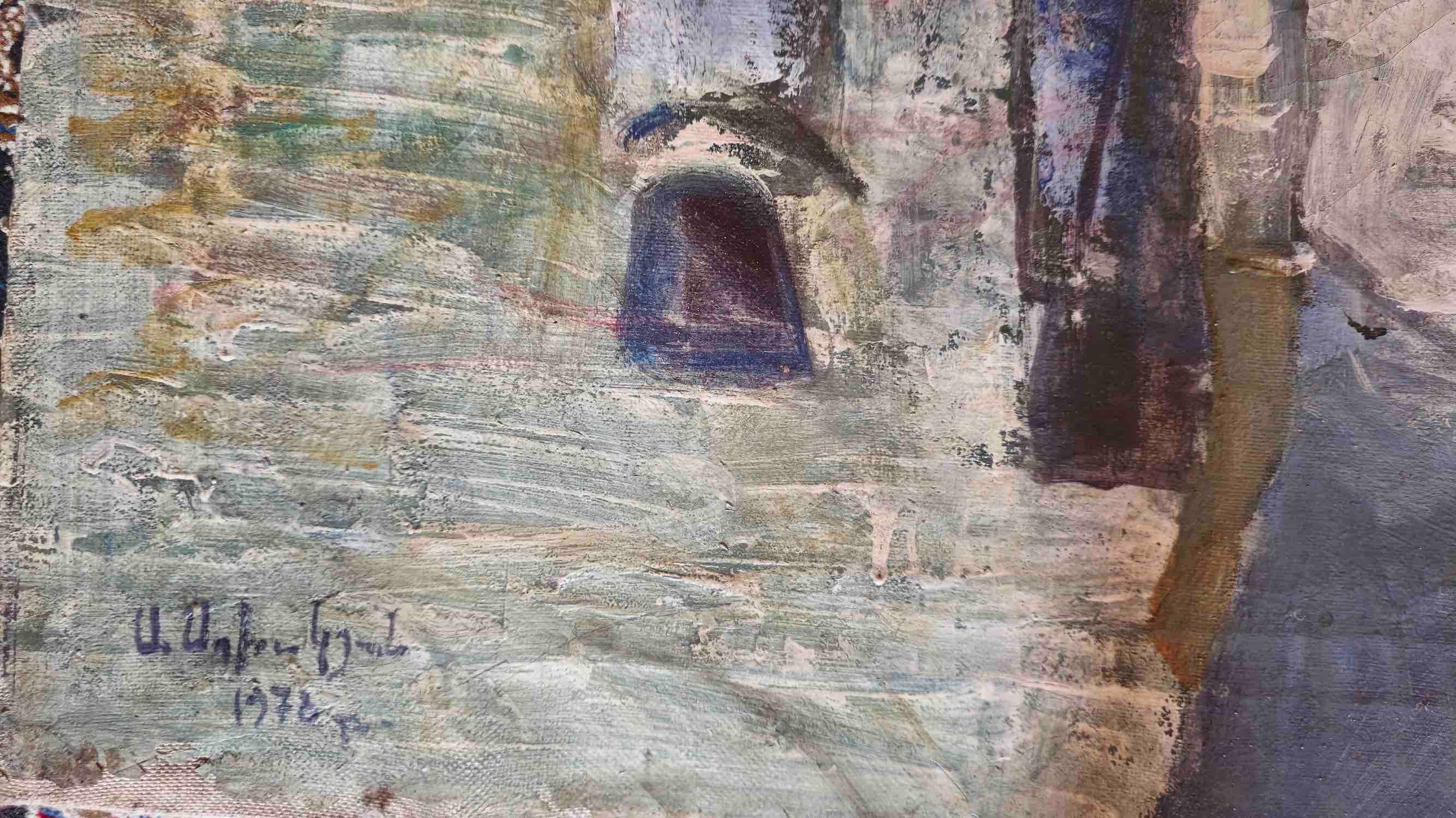 Intersección Arte figurativo, Realismo social Pintura al óleo original, Lista para colgar en venta 1
