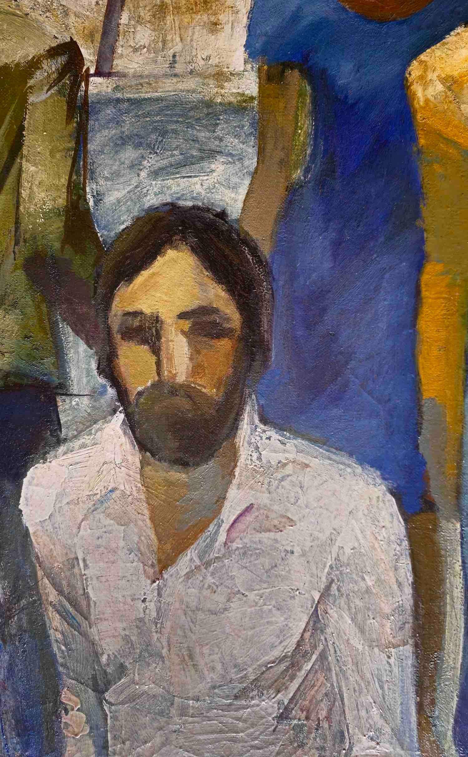 Intersección Arte figurativo, Realismo social Pintura al óleo original, Lista para colgar en venta 3