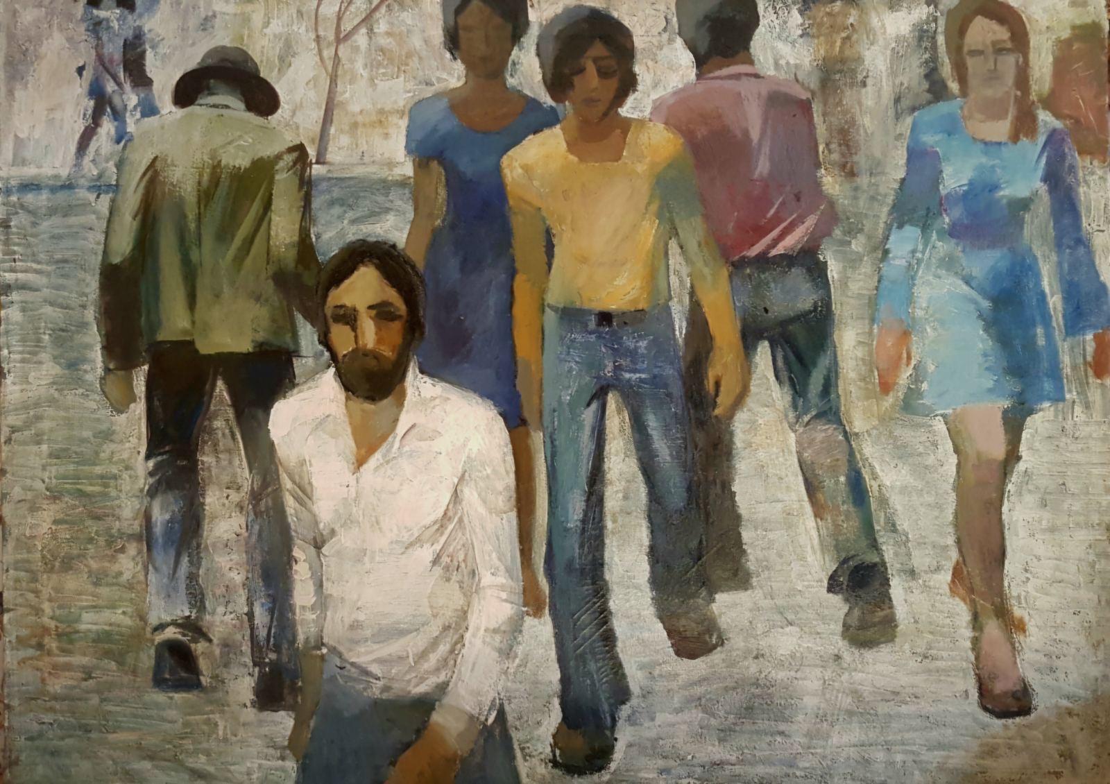 Figurative Painting de Suren Sokhakyan - Intersección Arte figurativo, Realismo social Pintura al óleo original, Lista para colgar