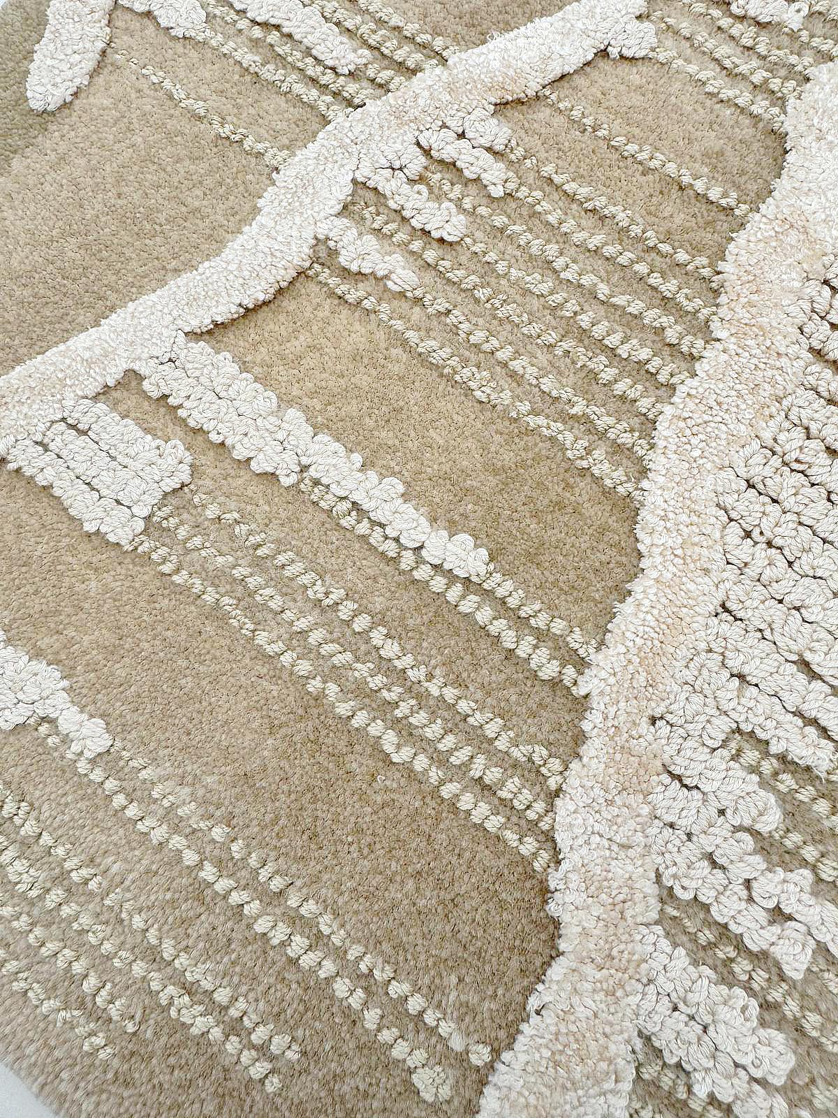 Surf Beige Rug by Volver Studios
Dimensions: W 250 x L 350 cm.
Materials: Wool and bamboo.

Available in seven size options: 90 x 240 cm, 140 x 200 cm, 170 x 240 cm, 200 x 300 cm, 250 x 350 cm, 300 x 400 cm, and 350 x 450 cm. Also available in