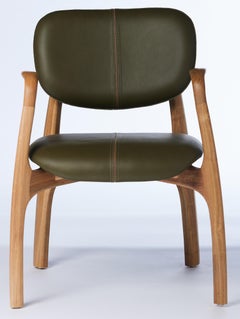Chaise contemporaine brésilienne Surf en bois et tissu avec bras  par Lattoog