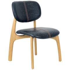 Surf Brazilian Contemporary Wood and Leather Chair by Lattoog