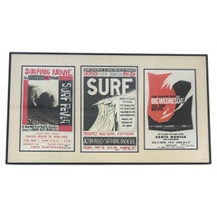 „Surf Culture“ Vintage-Filmplakat „Surf Culture“ Triptychon von John Severson „Big Wednesday“ 