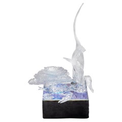 Surf - Bodegón con cangrejo, obra de arte en vidrio de Elliot Walker