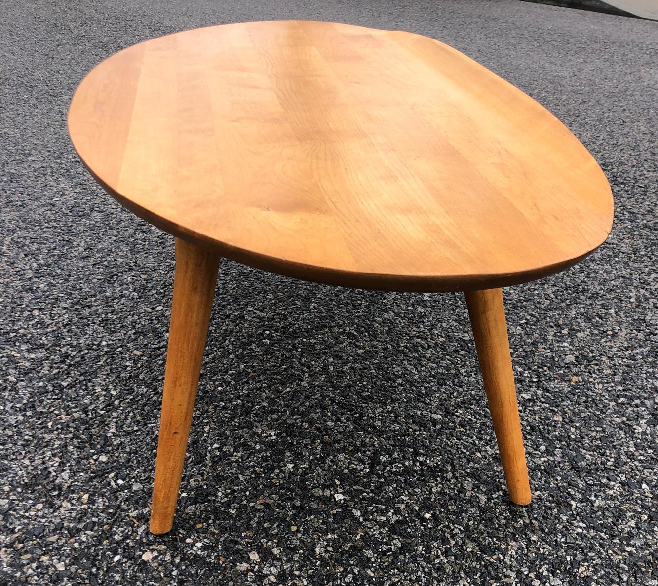 18th Century Surf Table, Midcentury Russel Wright Elliptical Coffee Table with Raised Edge