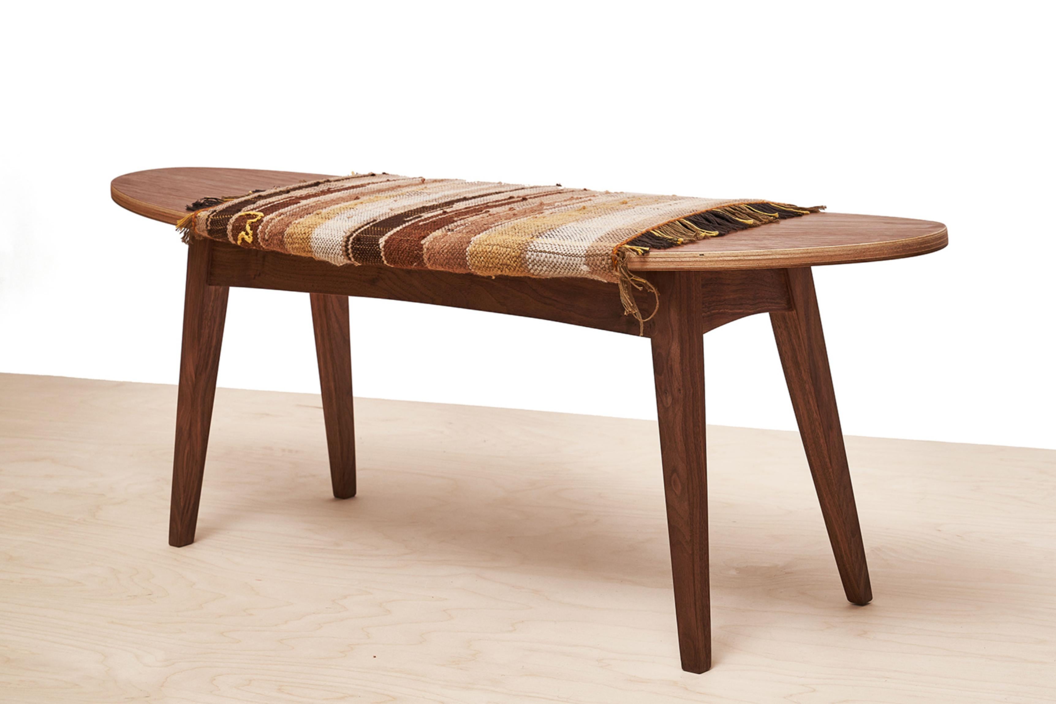 SURF Unic Bench by Jean-Baptiste Van den Heede
Dimensions: L 118 x D 34 x H 43 cm
Materials: Oak, Textile.
Also Available: Other textiles available,

The “SURF unic” version proposes a versatile bench since it can be used without upholstery or