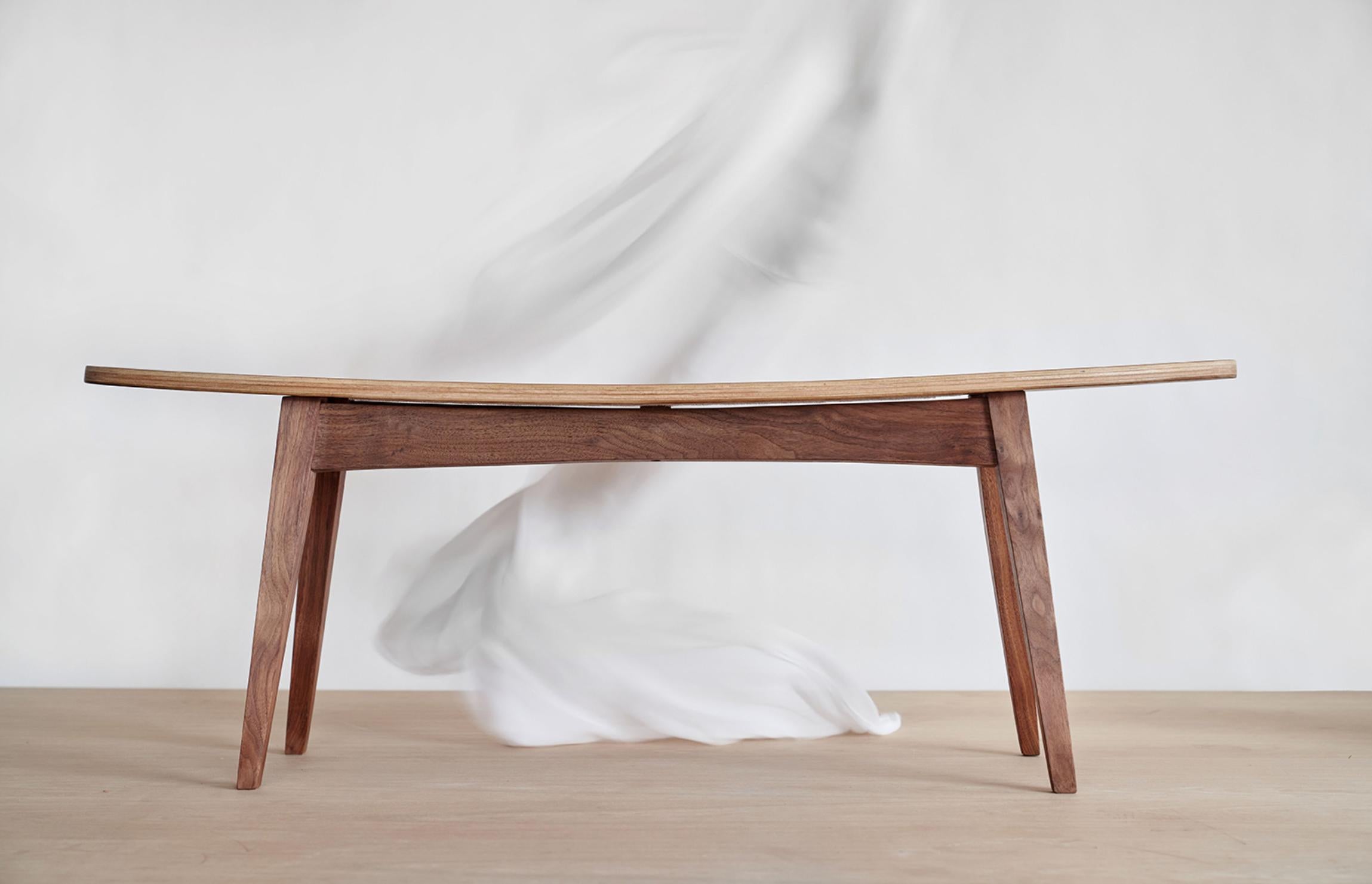 Surf Walnut Bench by Jean-Baptiste Van Den Heede In New Condition For Sale In Geneve, CH