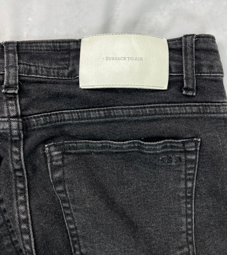 Surface To Air Grey and Blue Denim Jeans Pants, Size 28 For Sale at 1stDibs