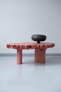 Japanese Tinted Beechwood Collectible Coffee Table Surfaced by Sho Ota