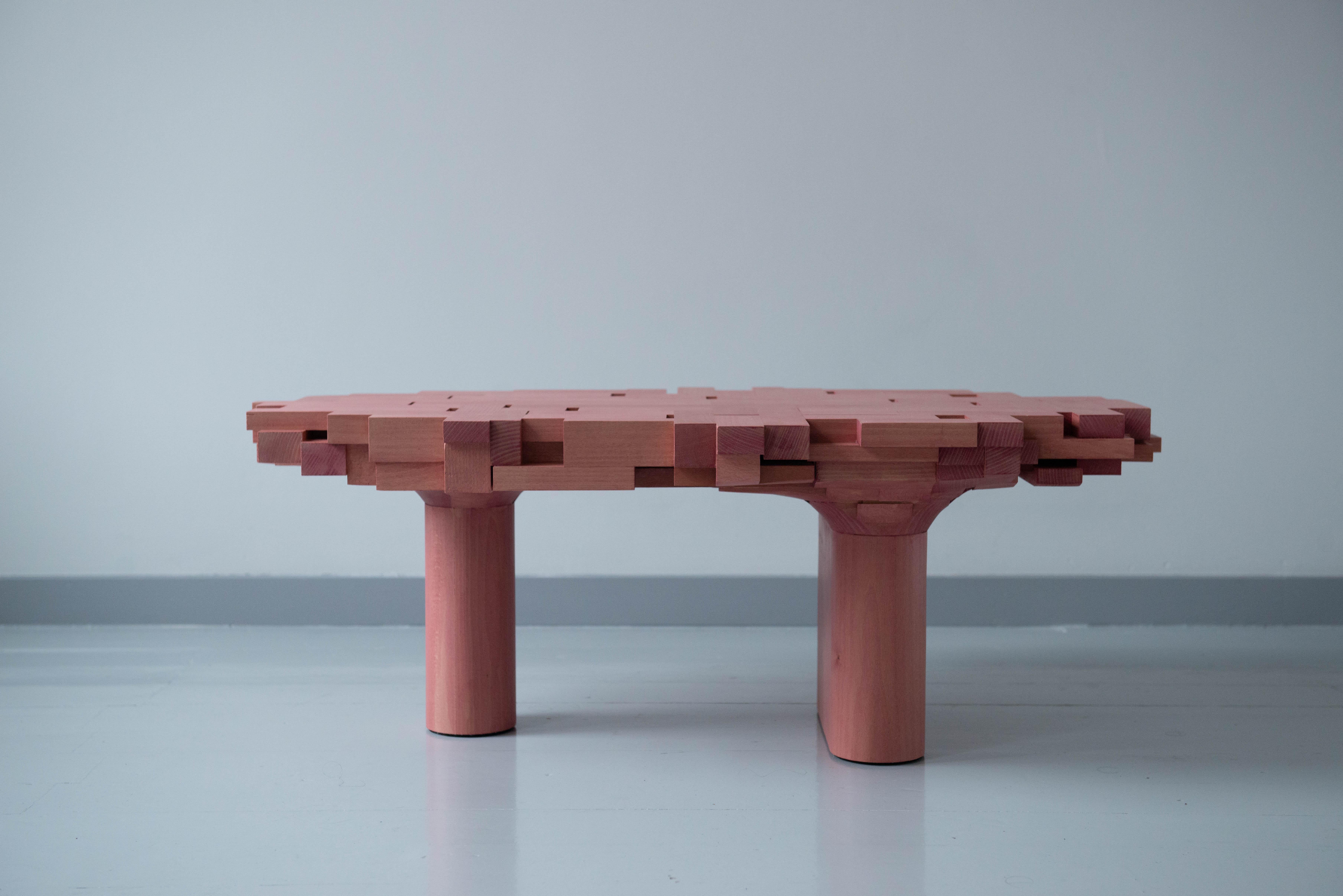 Japanese Tinted Beechwood Collectible Coffee Table Surfaced by Sho Ota For Sale 2