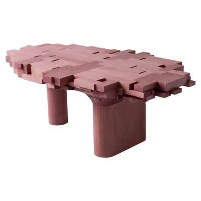 Japanese Minimalist Abachi Wood Accent Splint Side Table #2 by Sho Ota ...