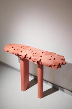 Japanese Tinted Beechwood Collectible Console Table Surfaced by Sho Ota