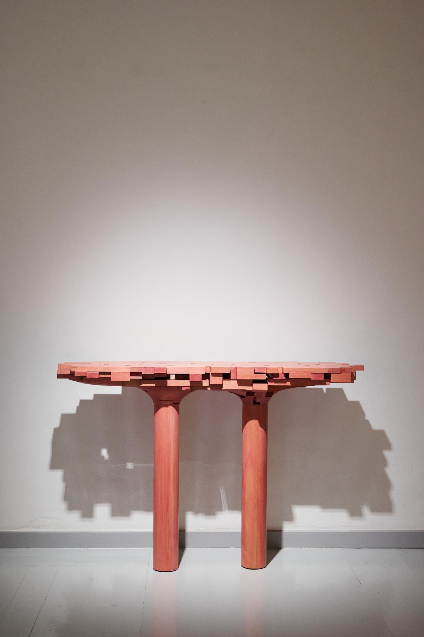 Dutch Japanese Tinted Beechwood Collectible Console Table Surfaced by Sho Ota For Sale