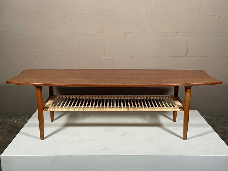 Mid-Century Modern Danish Surfboard Coffee Table by Kurt Ostervig, ca' 1950's For Sale