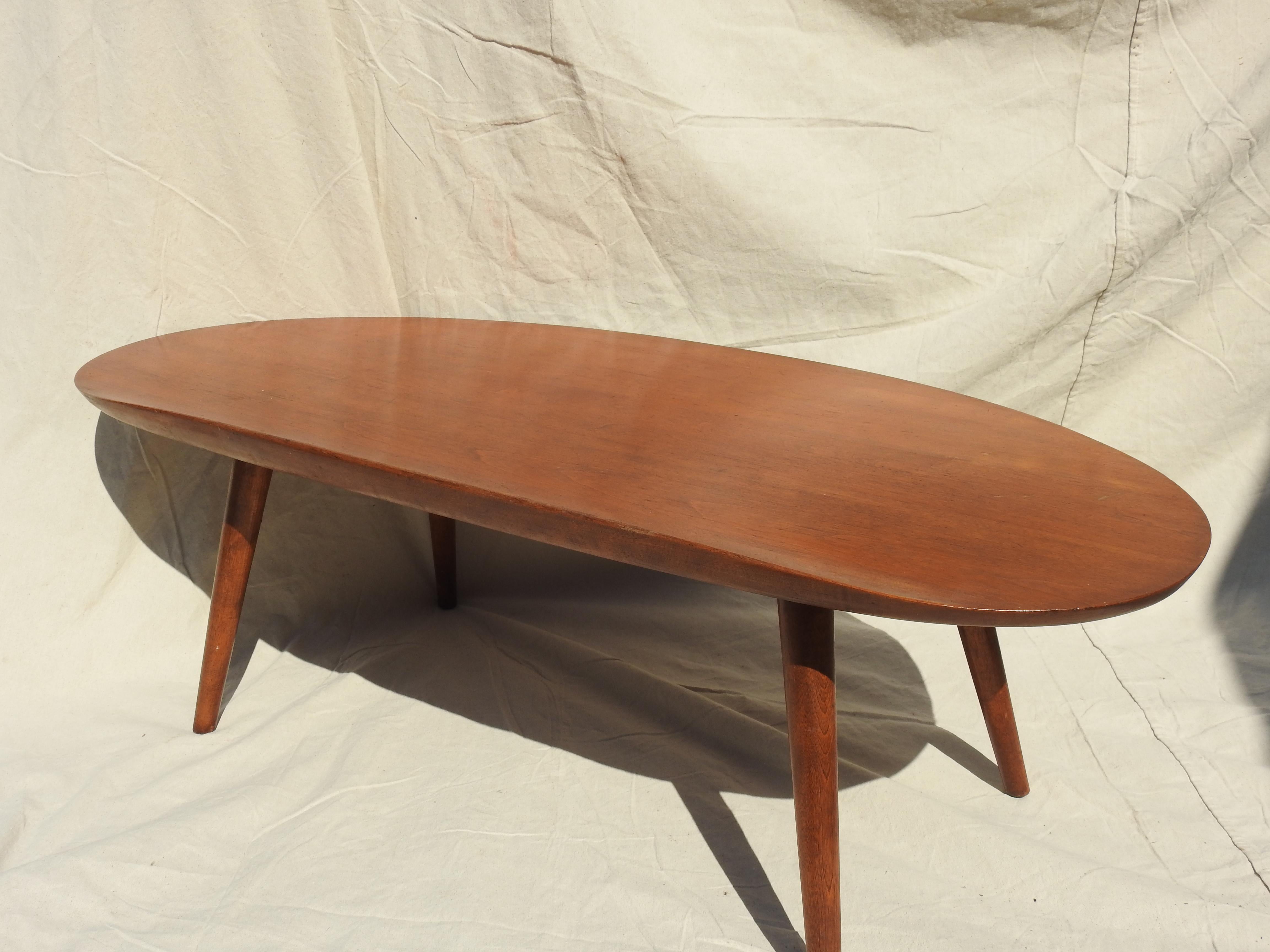 Mid-Century Modern Surfboard Coffee Table by Russel Wright For Sale