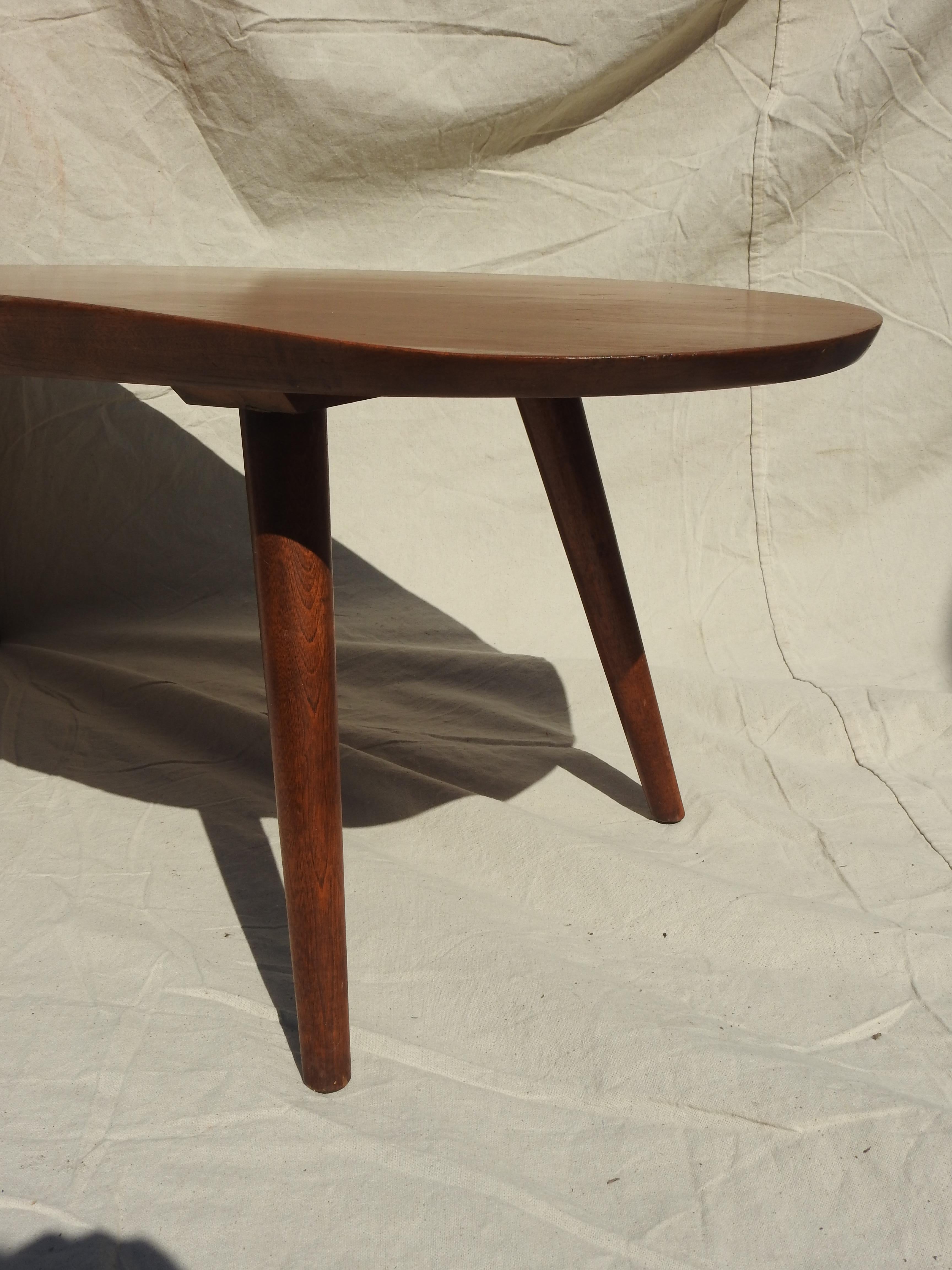 Woodwork Surfboard Coffee Table by Russel Wright For Sale