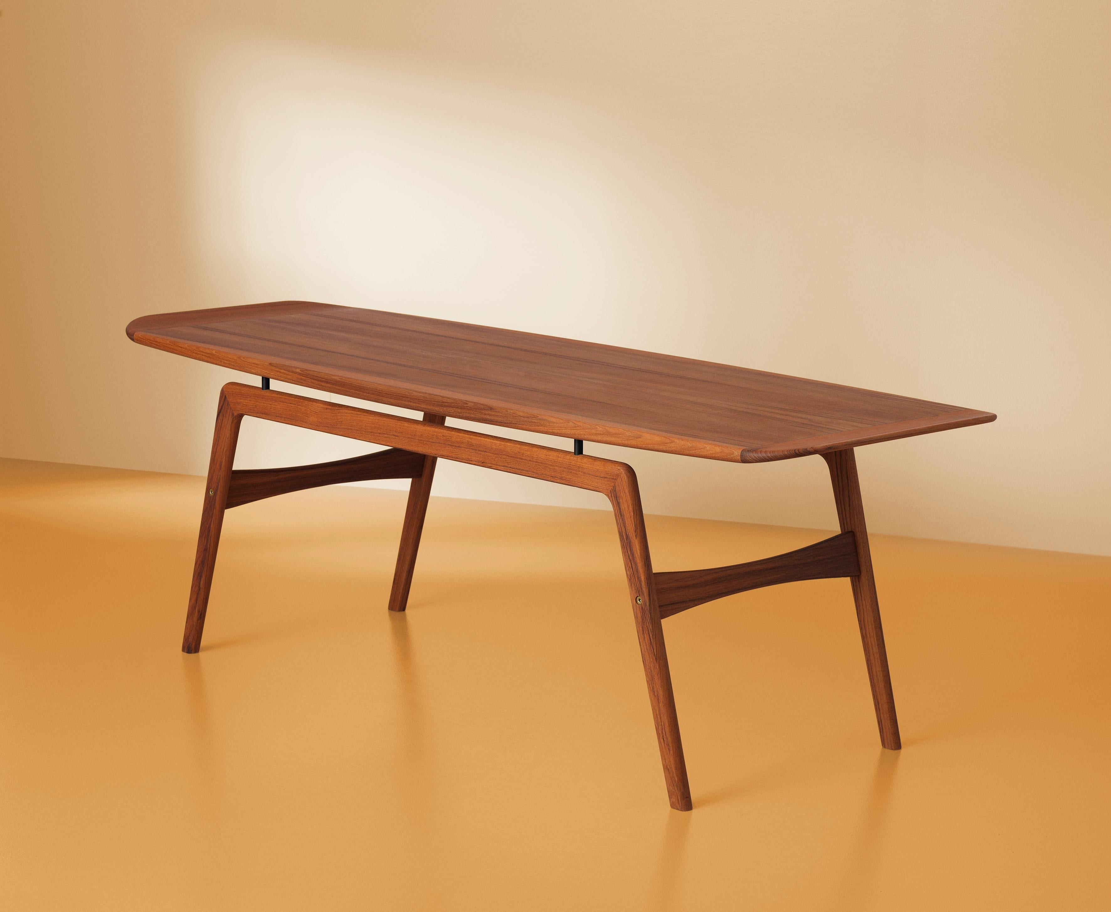 Surfboard Coffee Table in Wood, by Arne Hovmand-Olsen from Warm Nordic For Sale 4