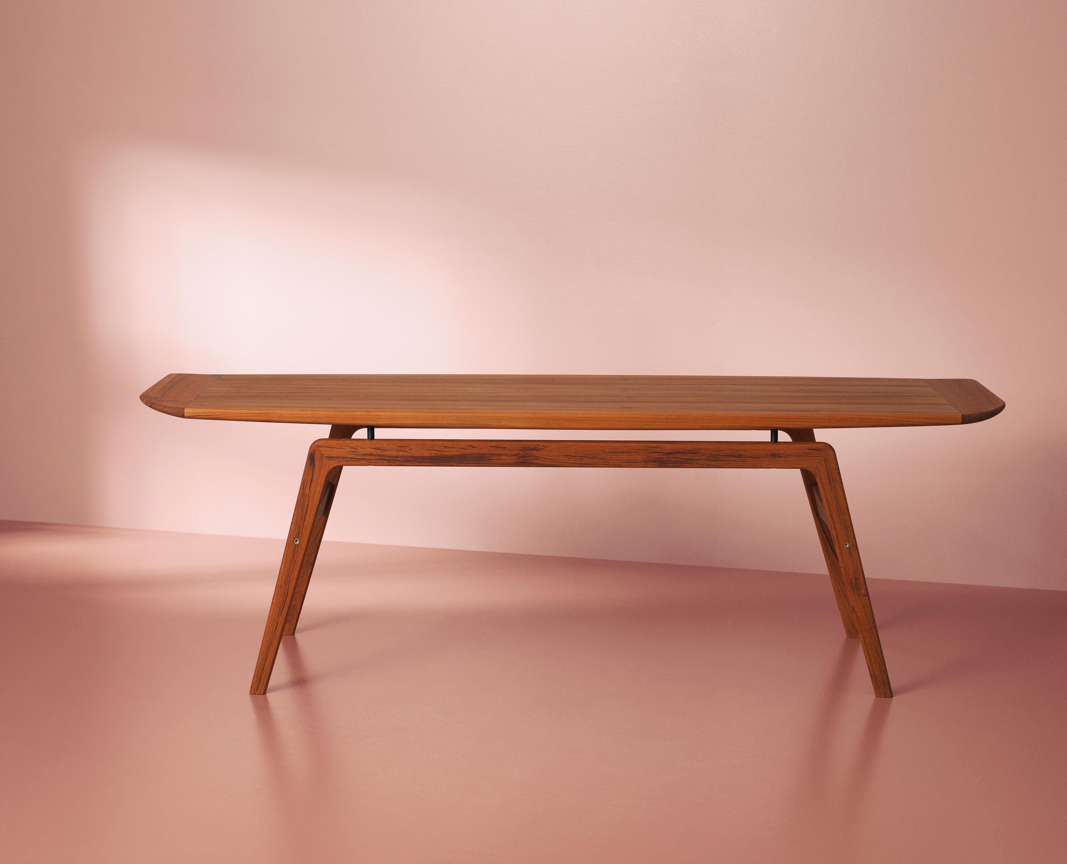 Surfboard Coffee Table in Wood, by Arne Hovmand-Olsen from Warm Nordic For Sale 5