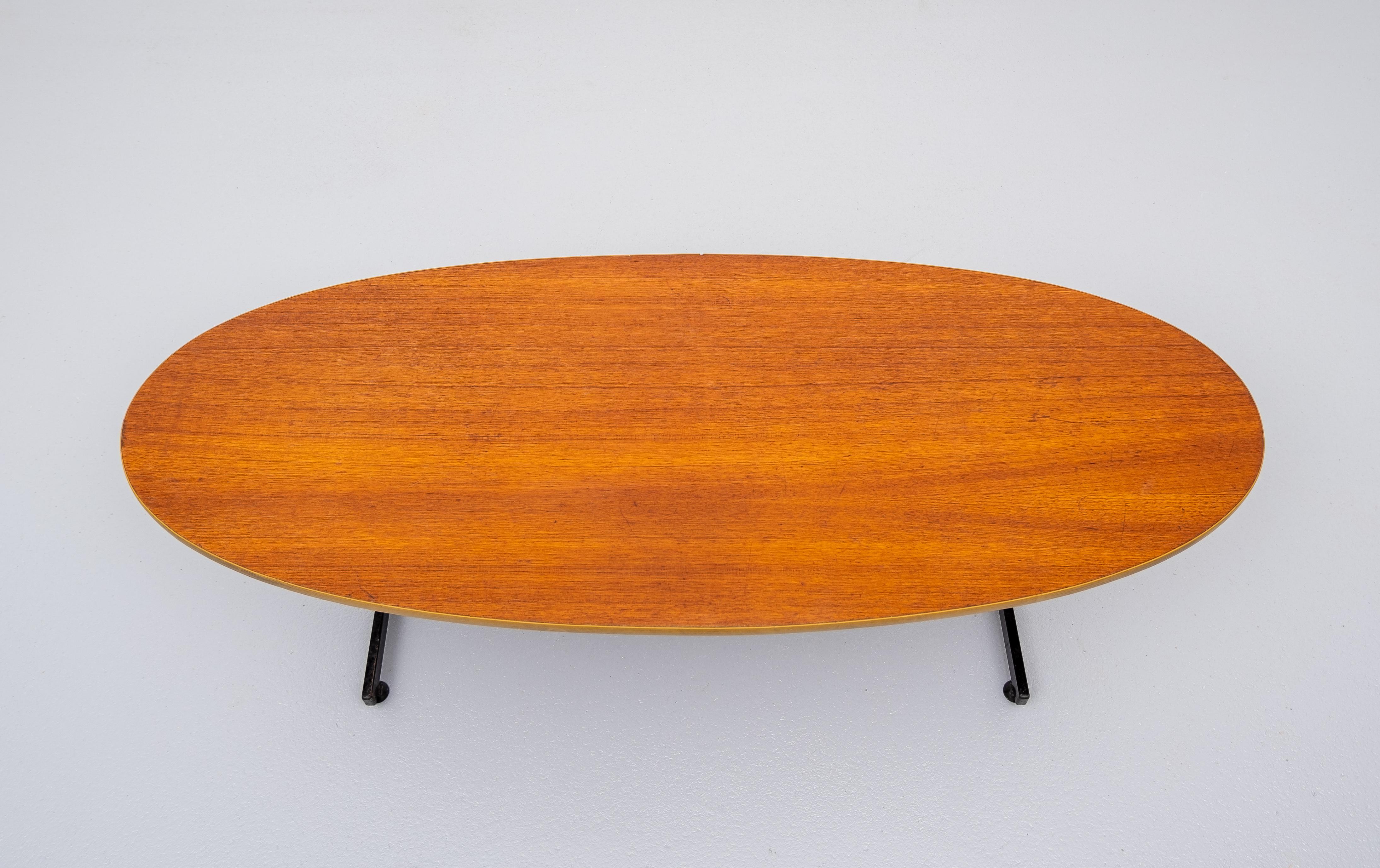 Mid-Century Modern Surfboard Teak Coffee Table, 1950s