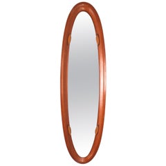 Surfboard Teak Veneer Mirror By Campo & Graffi, Midcentury, Italy