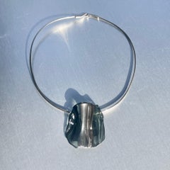 Surge CB Choker Necklace in Platinum, Sterling Silver & Glass by Noriko Herron