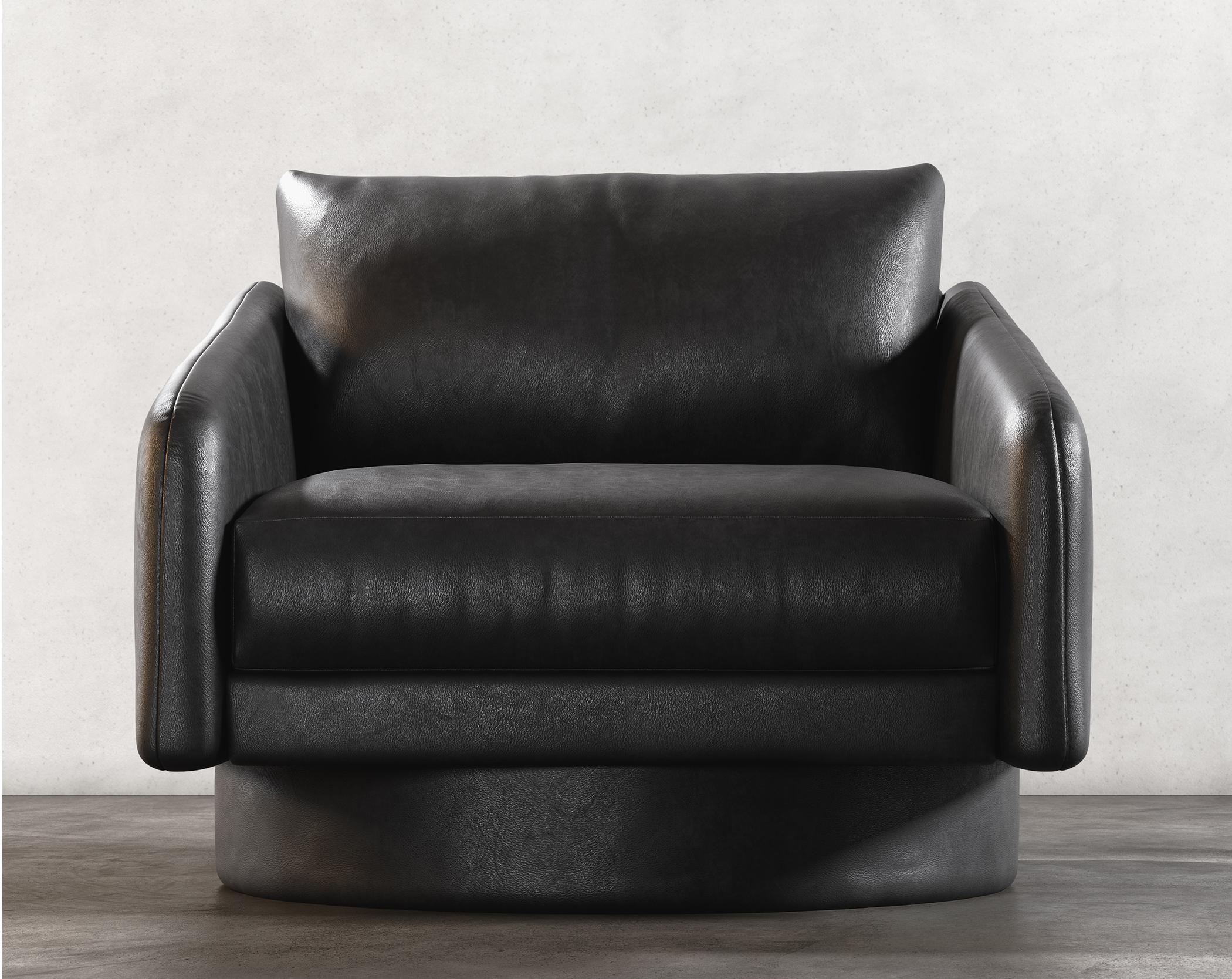 American SURGE LOUNGE CHAIR - Modern Design in Faux Lambskin Black For Sale