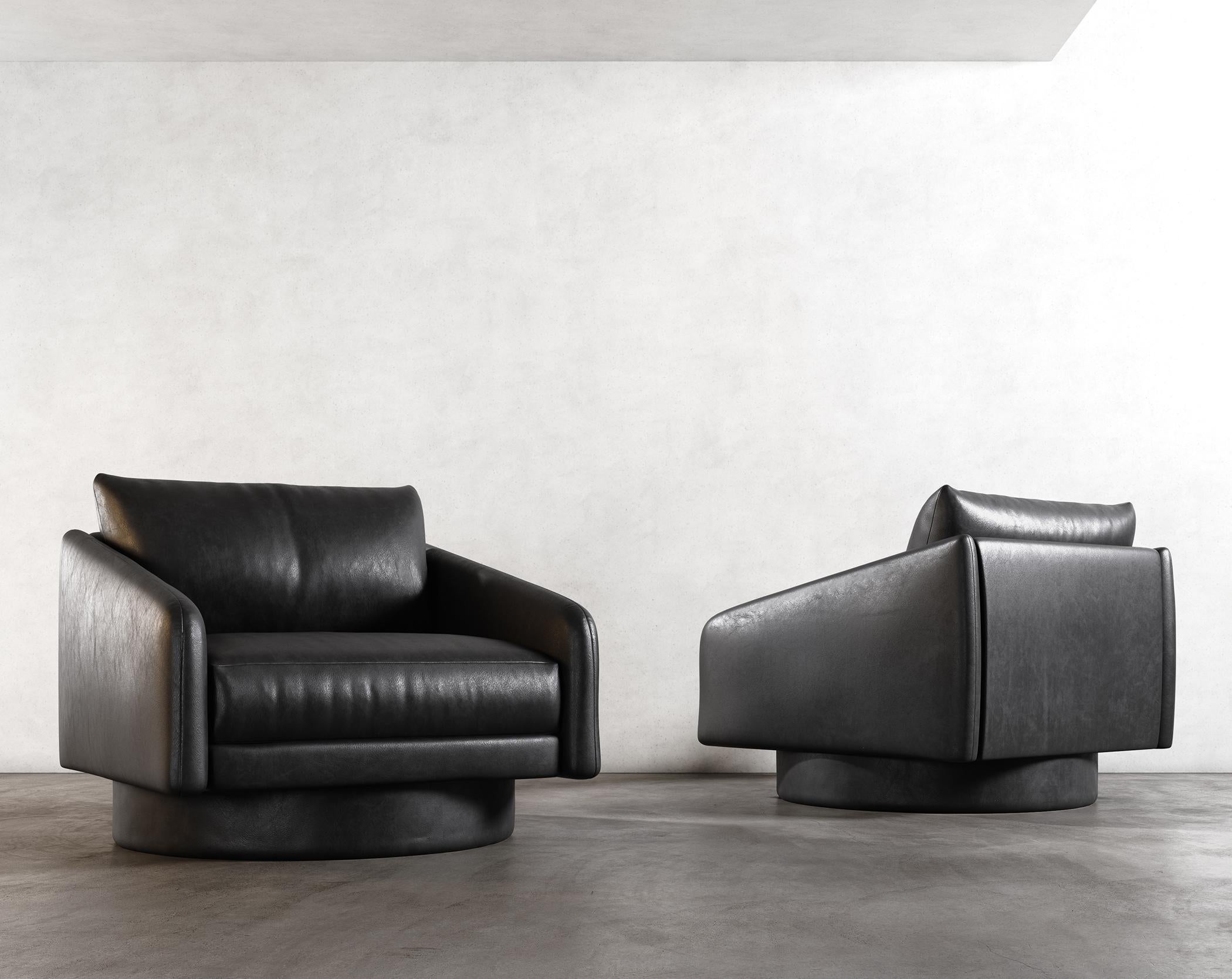 SURGE LOUNGE CHAIR – modernes Design aus schwarzem Lammfell im Zustand „Neu“ im Angebot in Laguna Niguel, CA