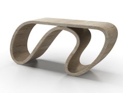 Tavolo Consolle Surge in Marmo Travertino di Neal Aronowitz