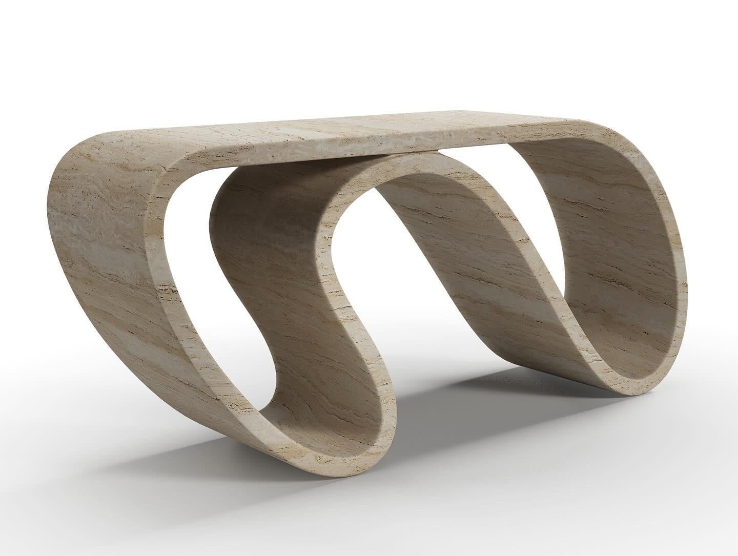 American Surge Console In Travertine by Neal Aronowitz For Sale