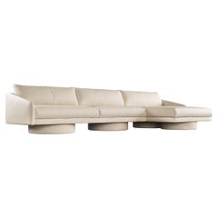 SURGE SECTIONAL - Modern Sectional Sofa in Cream Faux Leather