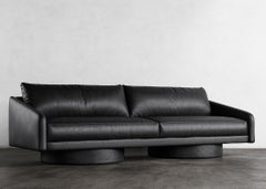 SURGE SOFA - Modern Sofa in Black Faux Lambskin