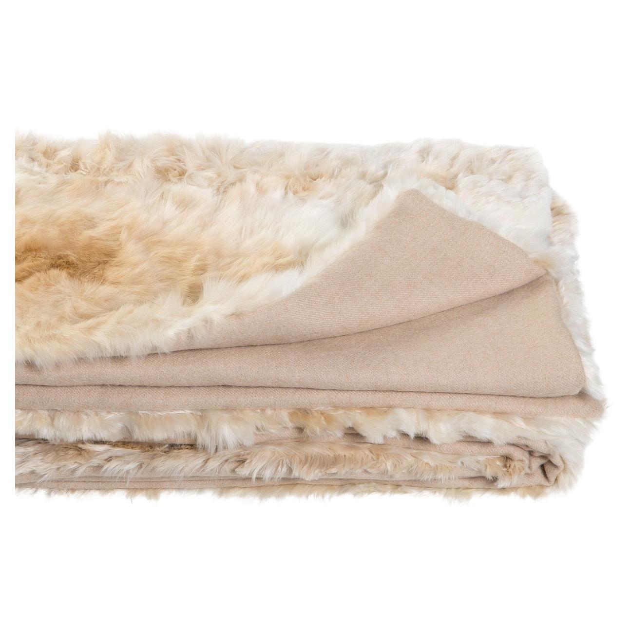 Suri Genuine Alpaca Fur Throw - One Side Fur, One Side Wool For Sale