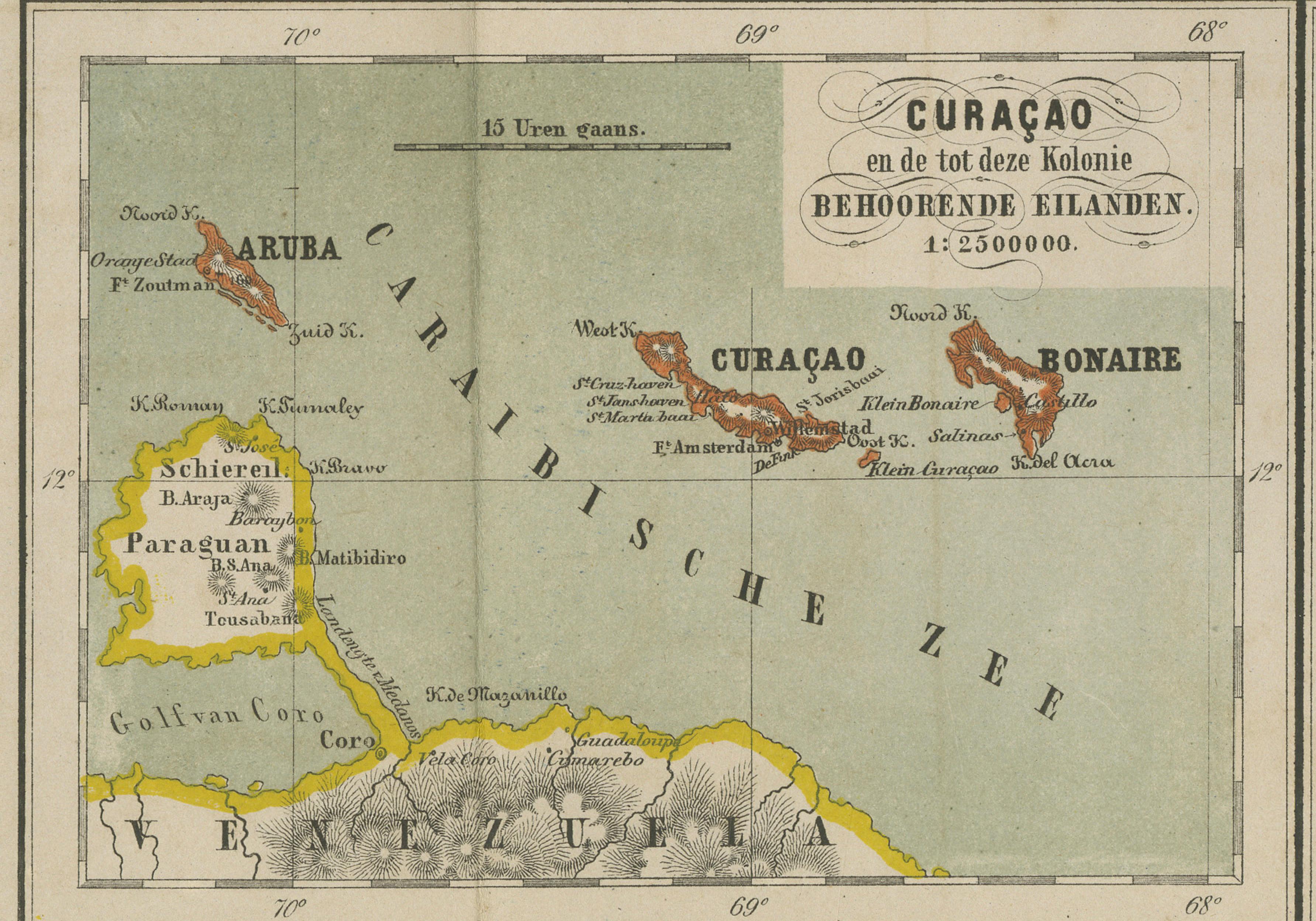Suriname, Curaçao & Dutch Guinea – Jacob Kuyper Colonial Atlas Map, 1882