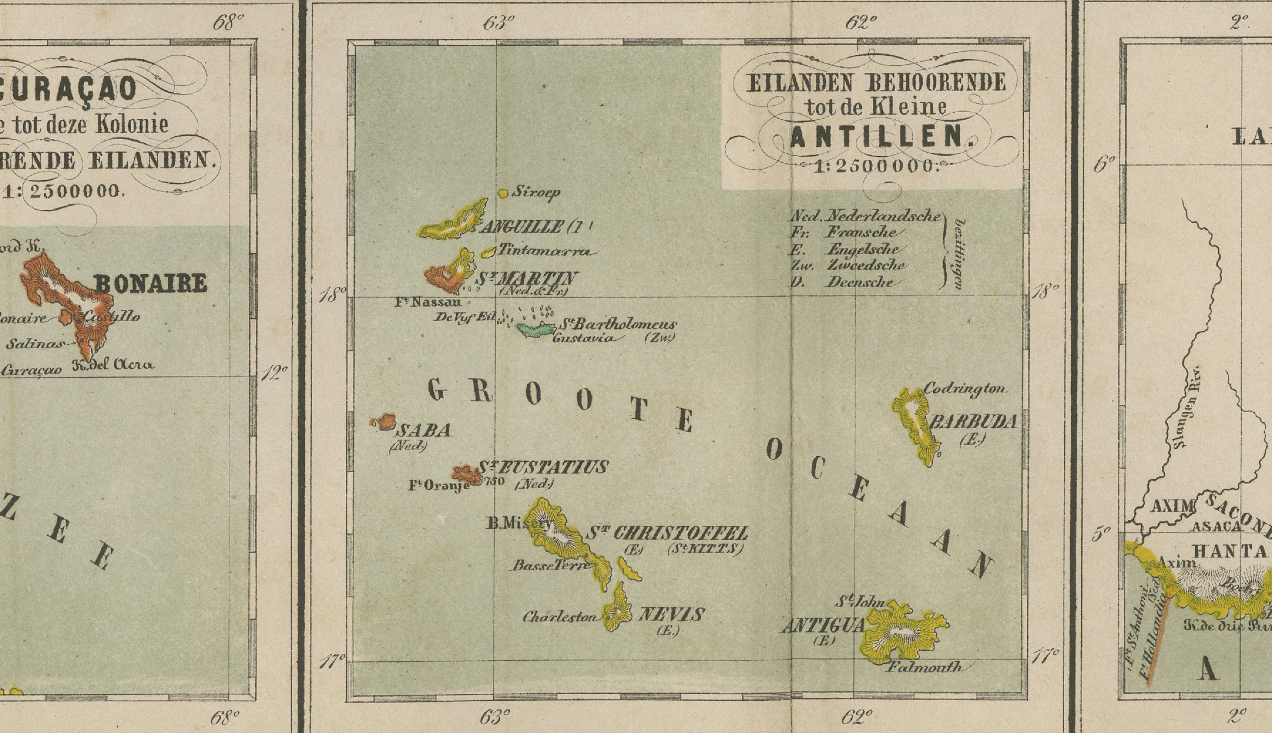 Suriname, Curaçao & Dutch Guinea – Jacob Kuyper Colonial Atlas Map, 1882
