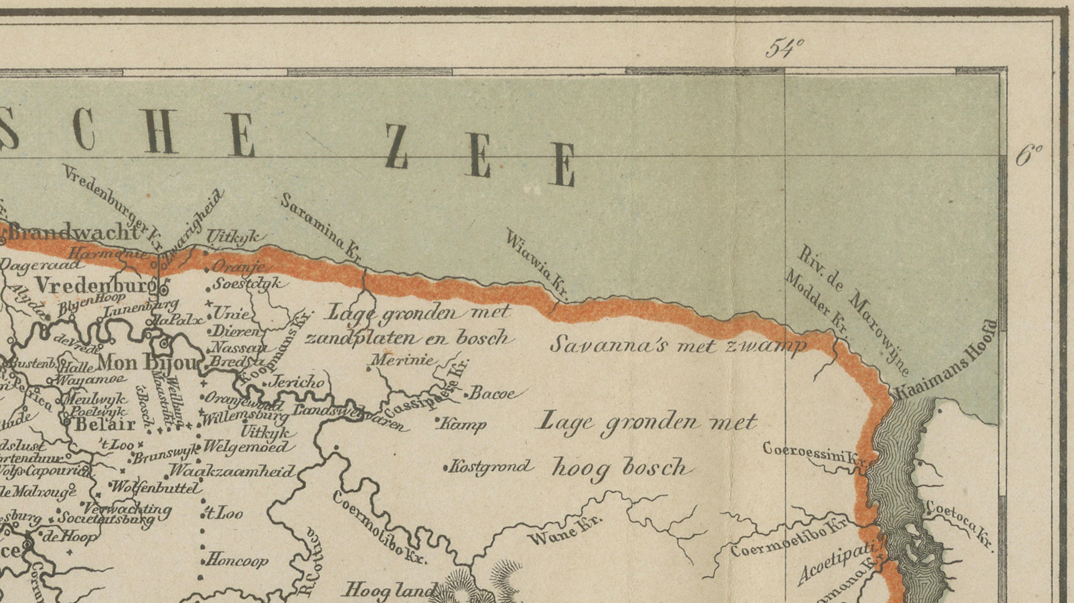 Suriname, Curaçao & Dutch Guinea – Jacob Kuyper Colonial Atlas Map, 1882