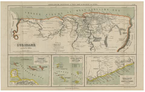 Suriname, Curaçao & Dutch Guinea – Jacob Kuyper Colonial Atlas Map, 1882