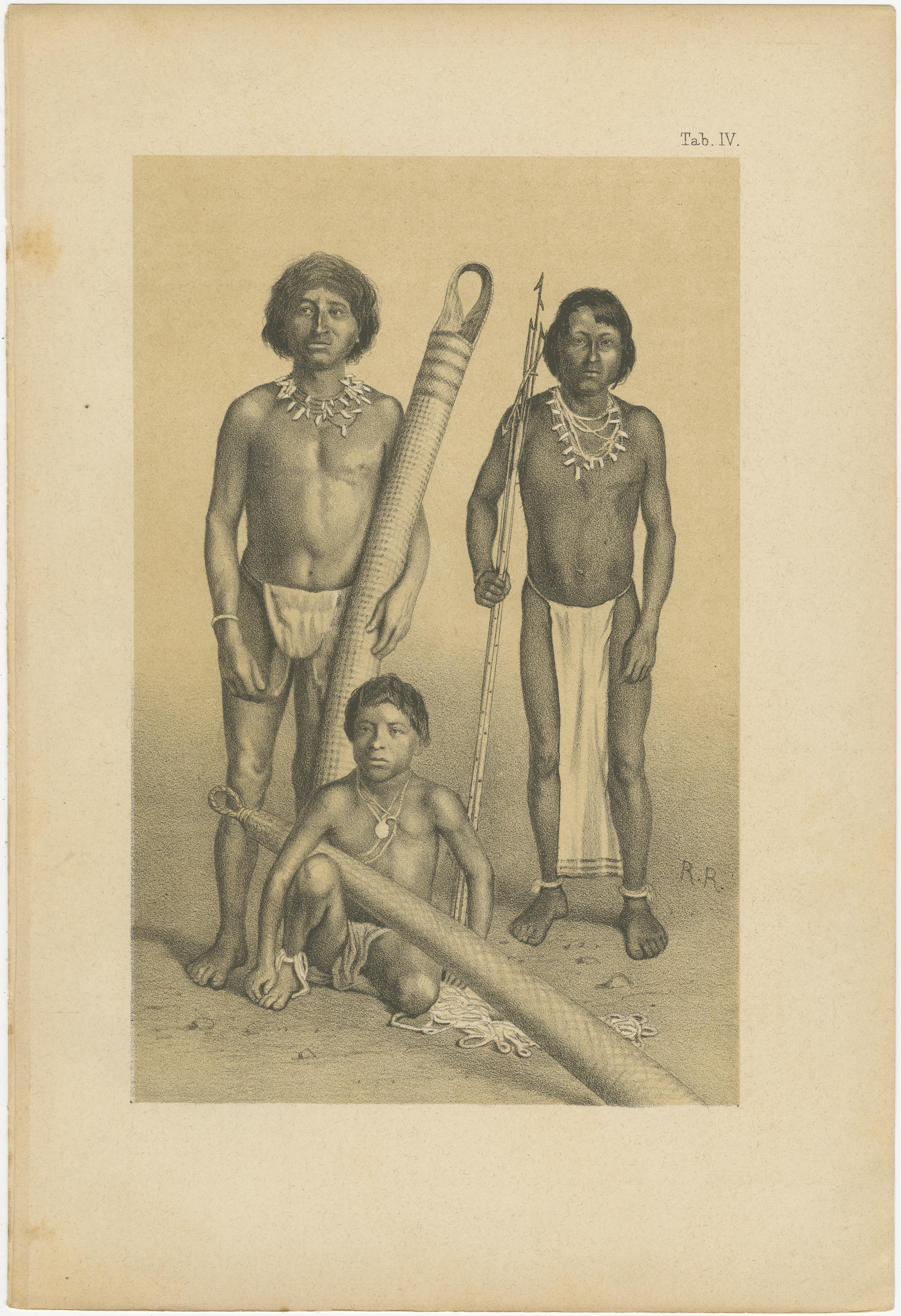 Lithographies ethnographiques des peuples indigènes et des objets tribaux du Suriname 1888

Cette rare série ethnographique de trois planches, très évocatrice, a été publiée en 1888 dans le cadre de l'important ouvrage scientifique de Karl Martin,