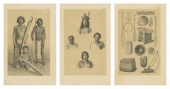 Suriname Indigenous People & Tribal Objects - Ethnographic Lithographs 1888