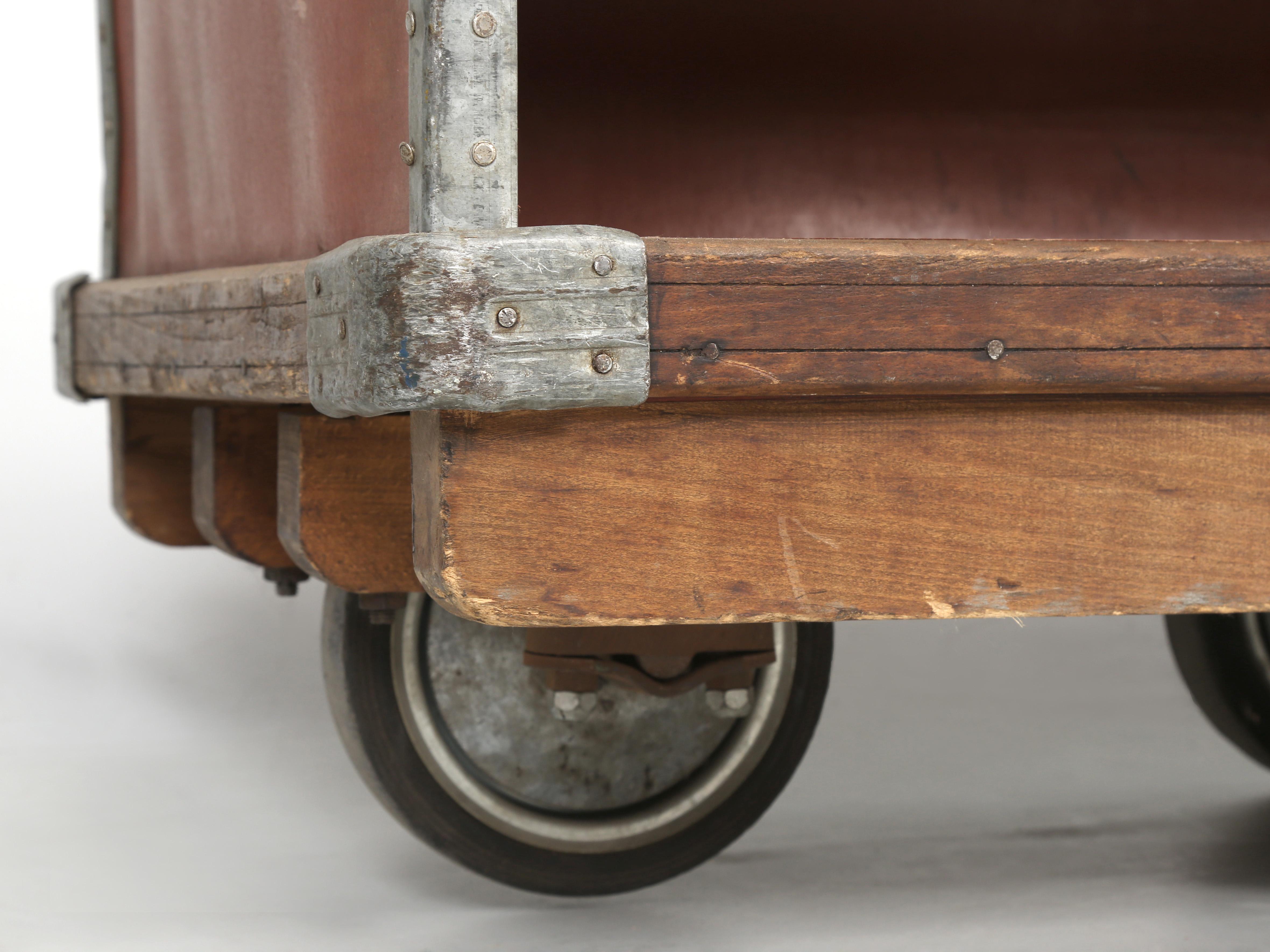 Mid-20th Century Suroy Industrial Cart on Wheels or Potentially a Sensational Movable Bar Cart