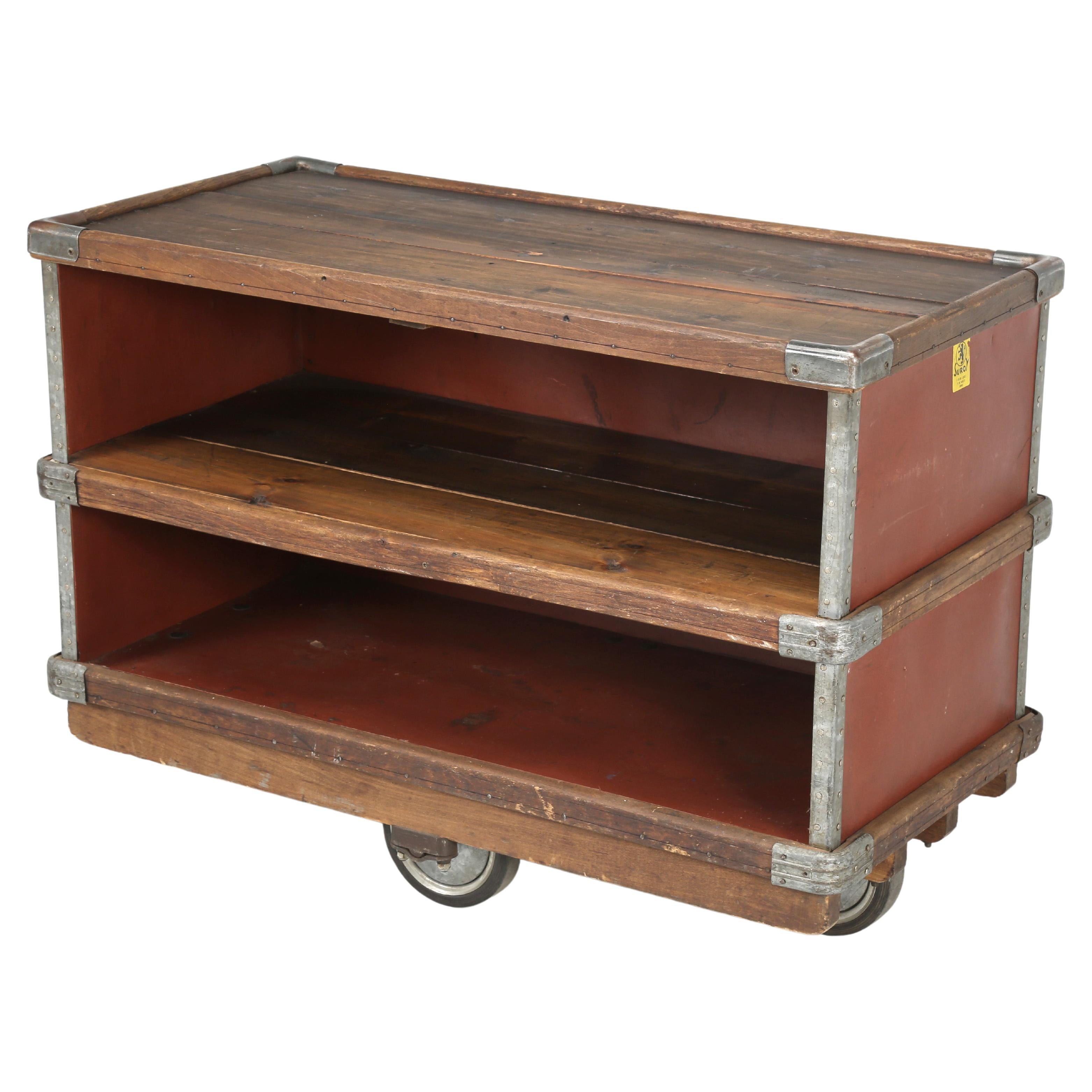 Suroy Industrial Cart on Wheels or Potentially a Sensational Movable Bar Cart